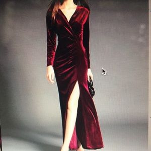 Vicky and Lucas Red Wine Velvet Dress